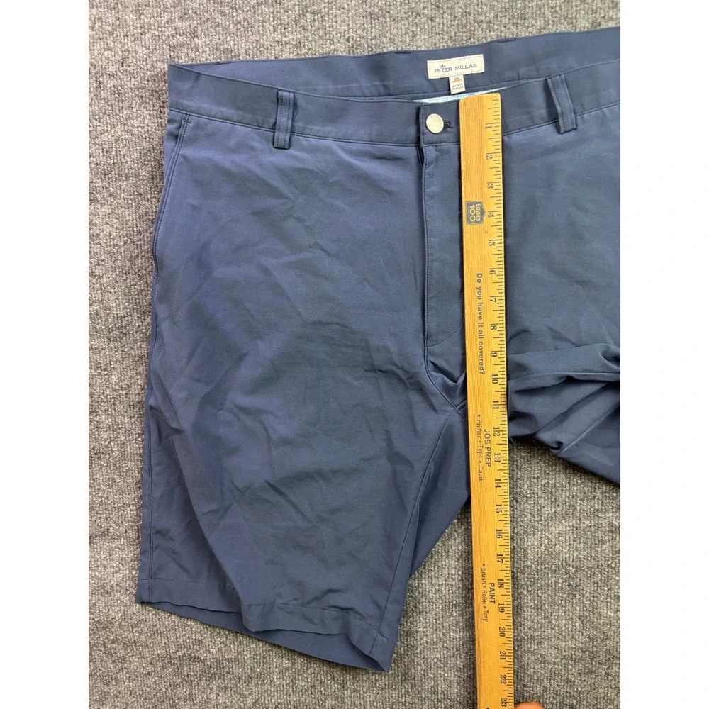 Peter Millar Performance Golf Shorts Mens 38 Blue Stretch Flat Front 65720